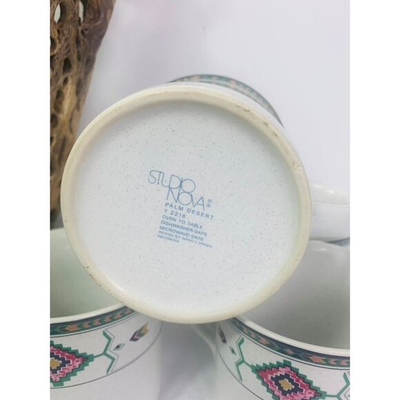 4 Vintage Studio Nova Adirondack Y2201 Aztec Southwest Coffee Tea Cups  3" - Picture 5 of 8